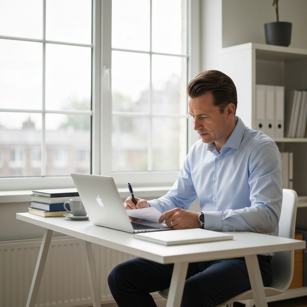 Man working with concentration